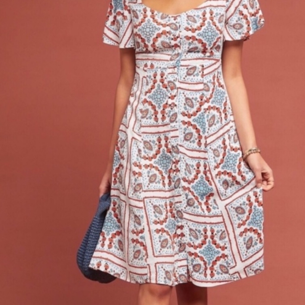 Maeve by Anthropologie Button Down Floral Dress